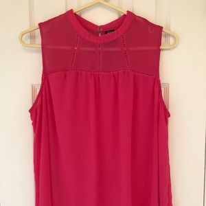 Sheer pink sleeveless top, size large